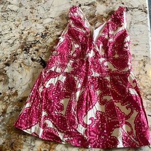 Pink and white womens  top